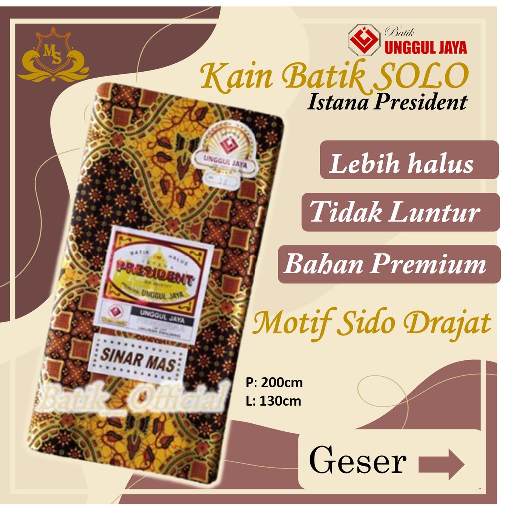 Kain Batik Solo Premium Sewek Jarik Jarek Batik Pengantin Asli Solo Panjang Motif Sido Drajad