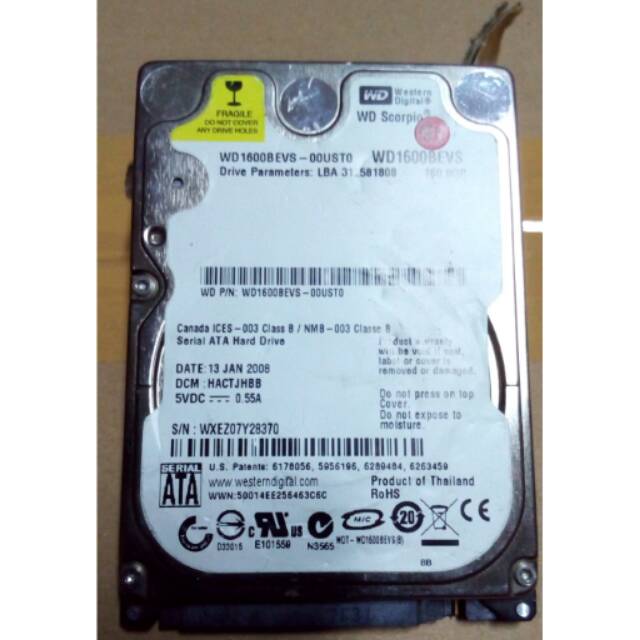 Harddisk/hdd 2.5 WD 160GB#GARANSI 1TH