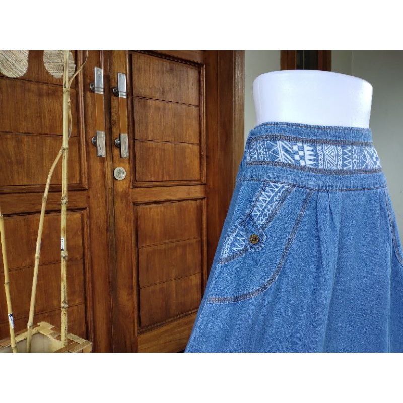 Rok Jeans Wanita / Rok Panjang Wanita / Rok Bordir / Rok Jeans Murah / Rok Cantik