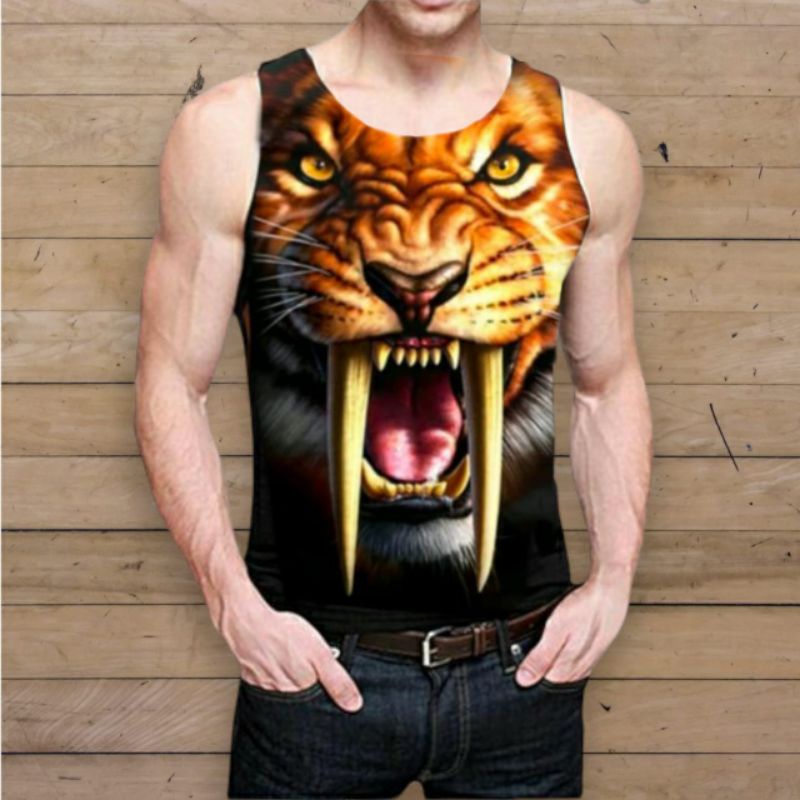 Singlet Pria Distro | Singlet Cowok Distro | Harimau Full