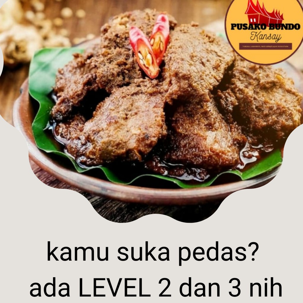 

Rendang Daging Kemasan Homemade Rasa Asli Padang LEVEL 2 dan 3