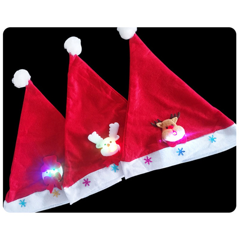 6pcs Topi Santa Claus Dengan LED Untuk Dekorasi Pesta Natal