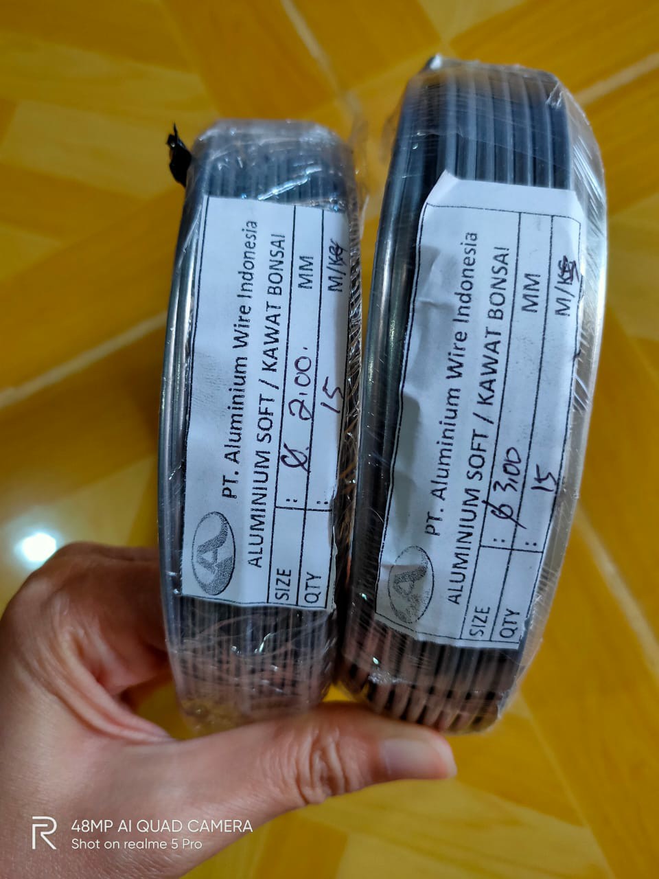 Kawat Bonsai 3 Mm - Harga Per Meter - Ukuran 3mm Aluminium Alumunium