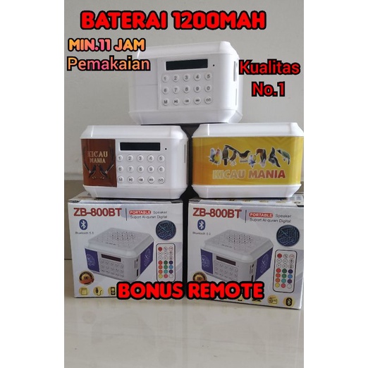 SPEAKER UNTUK PEMASTERAN BURUNG, SPEAKER MASTERAN BURUNG ZB800BT 1200MAh BONUS REMOTE