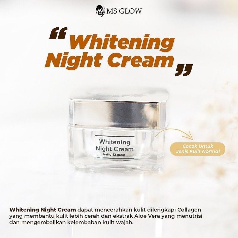 cream malam whitening ms glow