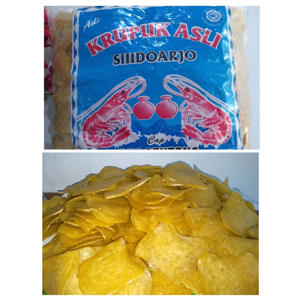 Jual Krupuk Udang Cap Dua Gentong Warna Kuning Gram Repack Shopee Indonesia