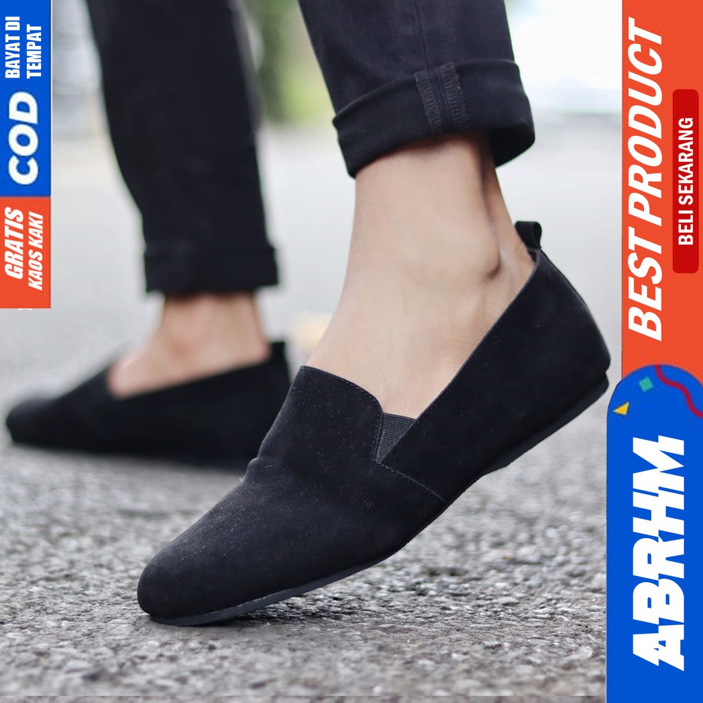 ABRHM x KORD Sepatu casual Slip On Kulit Sintetis Kasual Formal Pria Kerja Santai Kuliah Anti Slip Original