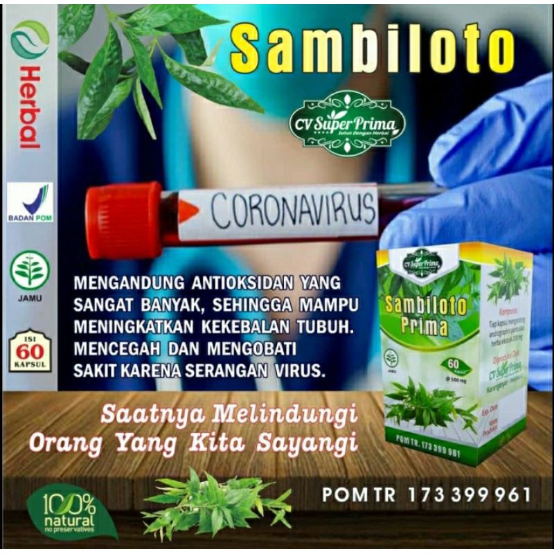 HERBAL EXTRAK SAMBILOTO 60 /MENURUNKAN DEMAM/MENGUATKAN KEKEBALAN TUBUH