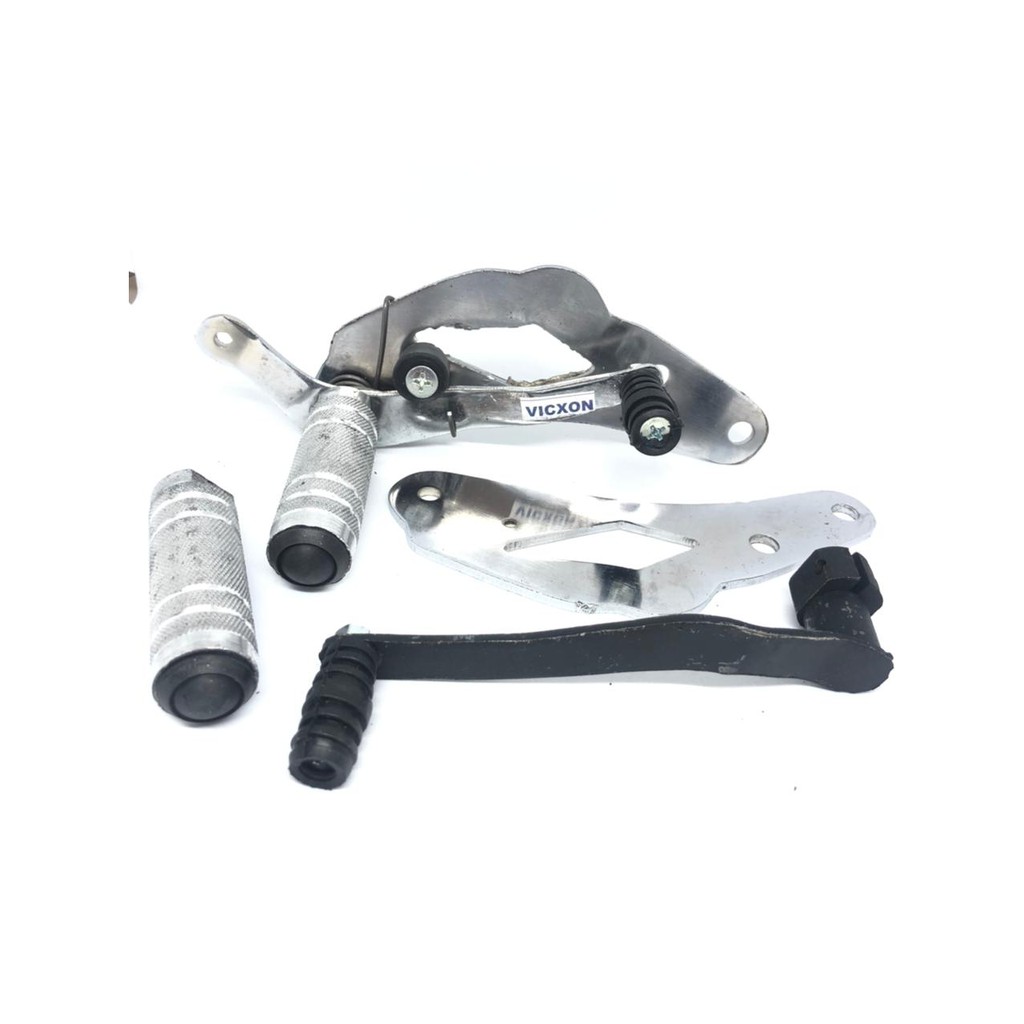 FOOTSTEP depan UNDERBONE motor VIXION OLD NEW NVA NVL chrome besi tebal 1 set - step underbone set oper gigi motor VIXION OLD NEW NVA NVL  CHROME BESI TEBAL