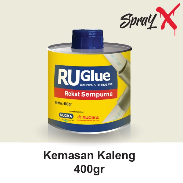 RUGLUE LEM PIPA RUCIKA KALENG 400 GRAM / LEM PIPA UPVC