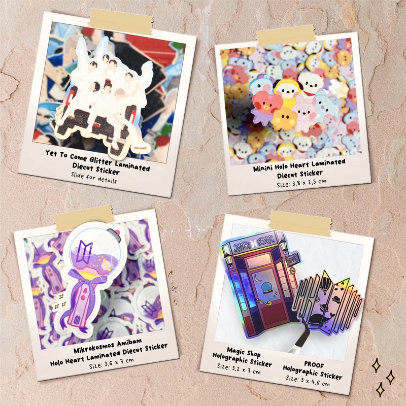 

Sticker Diecut BTS Holographic Holo Laminated Glitter Laminated sticker