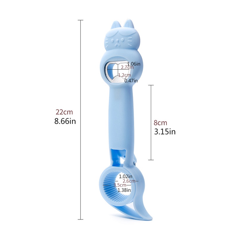 4 In 1 Alat Pembuka Tutup Botol Manual Portable Desain Kartun Untuk Dapur