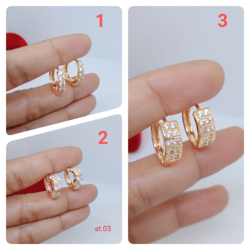 anting clip perhiasan aksesoris lapis emas perhiasan aksesoris pengganti emas