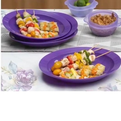 Tupperware Large Deep Plate 4pcs Ungu