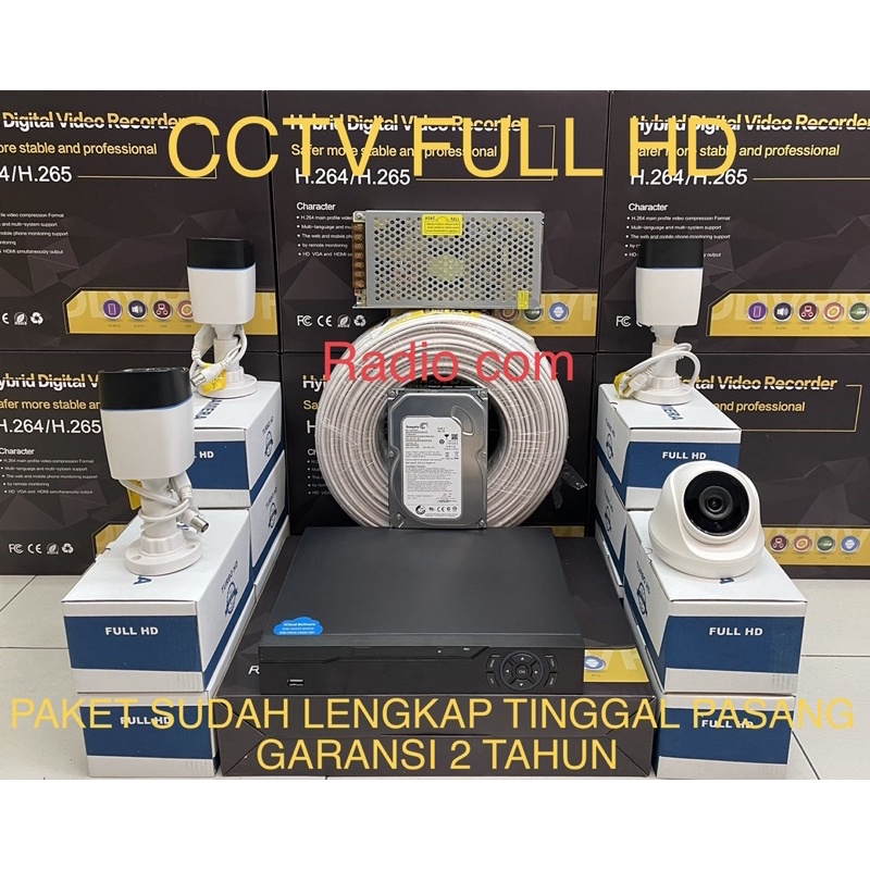 paket cctv 4 camera outdoor 5mp full hd ahd ir sony komplit siap pasang