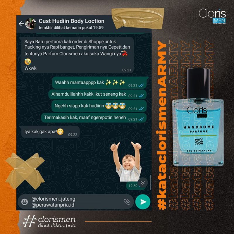 CLORISMEN SKINCARE PRIA memutihkan wajah kusam dan menyembuhkan jerawat bopeng flek hitam komedo MENCERAHKAN MENGHILANGKAN KERUTAN PORI BESAR KOMEDO  BOPENG  SPOT  MENUTRISI KULIT-Handsome parfum