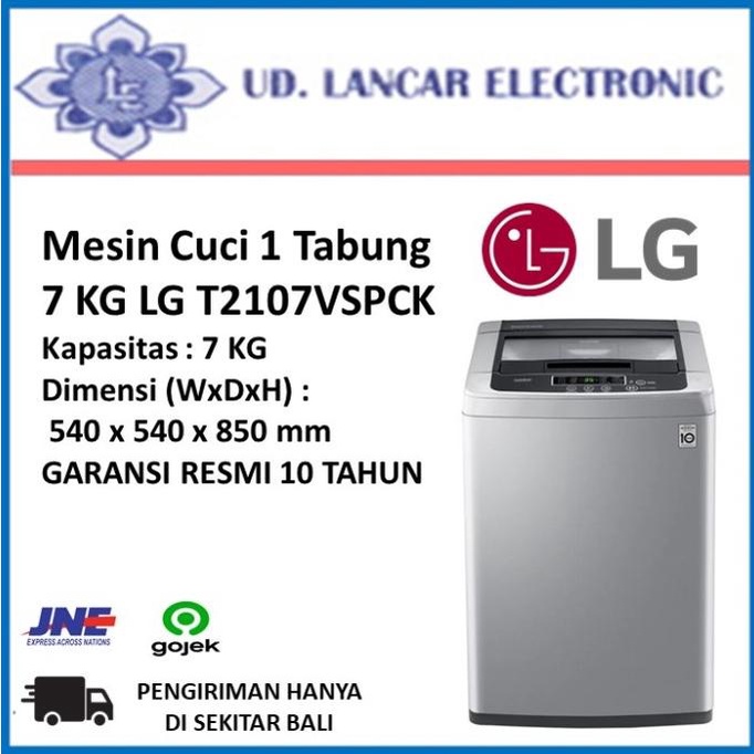 {{{{{{] Mesin Cuci 1 Tabung 7 KG LG T2107VSPCK