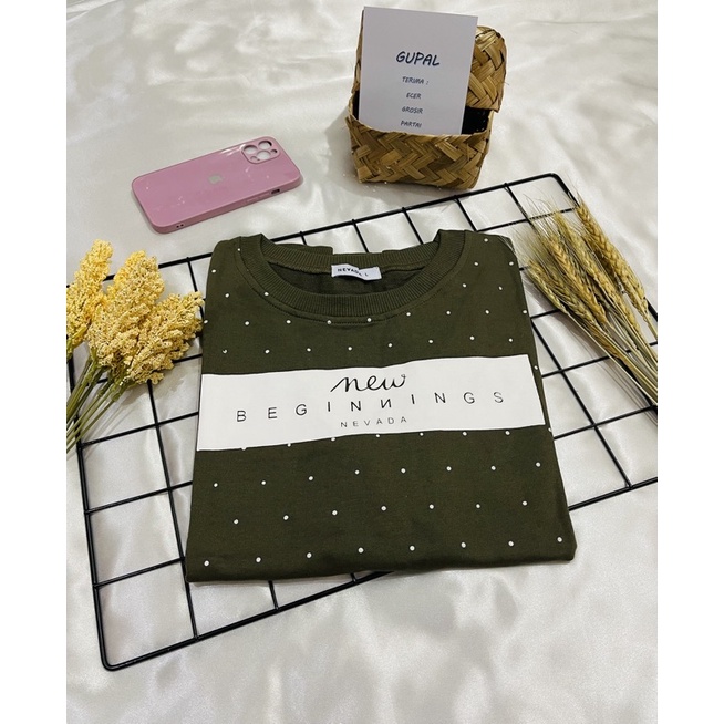 Sweater Cewe NEVADA Polkadot // Sweater Wanita Murah-Army Polka