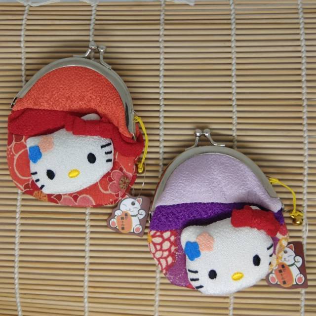 Chirimen Hello kitty dompet koin kain oleh oleh pernak pernik jepang