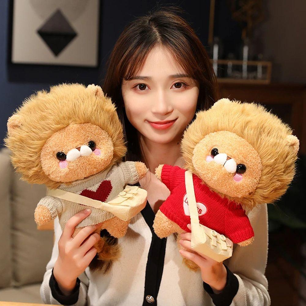 Needway  Dressing Lion Plush Toy Mainan Anak Boneka Plushie Yang Indah Boneka Hewan Memakai Pakaian Lion Soft Toy Lion Stuffed Toy