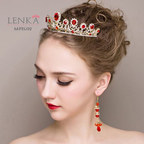 [PALING LARIS] AKSESORIS RAMBUT HEADPIECE PESTA PERNIKAHAN MODERN RED MPE012