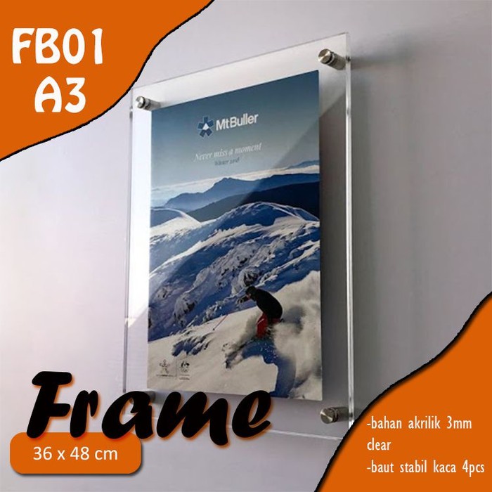 Frame Foto Akrilik / Bingkai Poster Ukuran A3