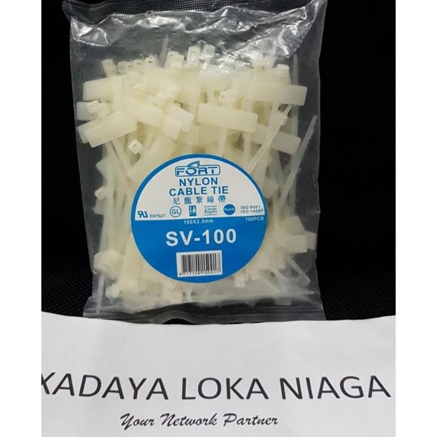 

♠ Kabel Ties Bendera / Label 10cm FORT Nylon Cable Tie 100pcs ➶