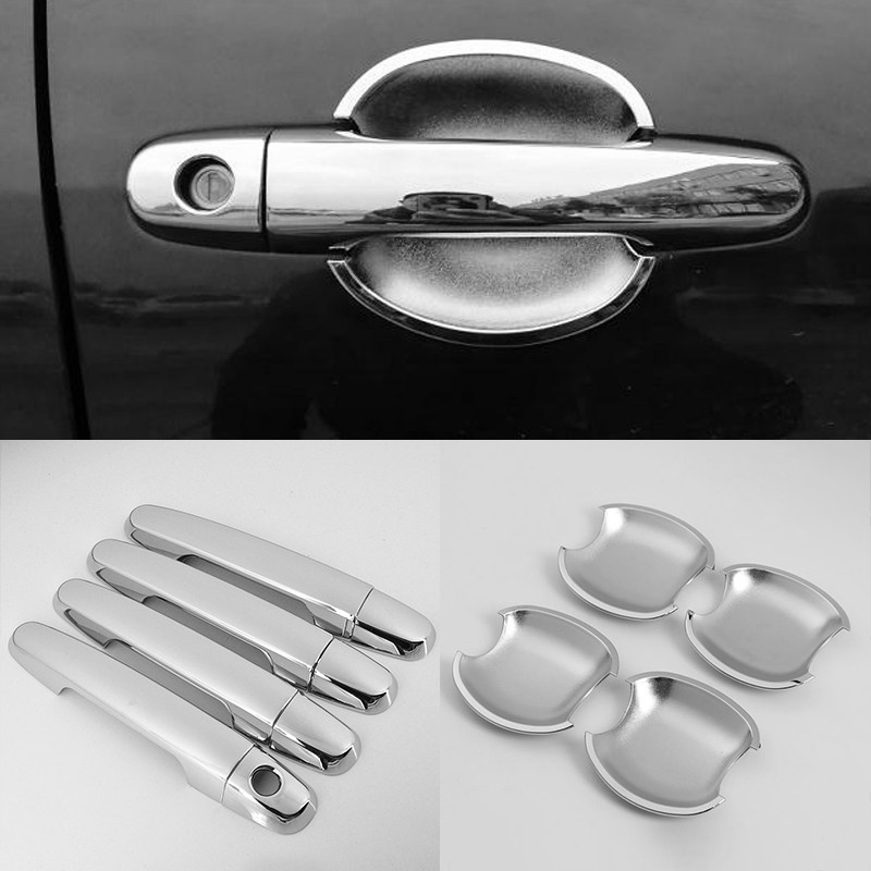 Xuming untuk Toyota Vios 2007 2012 Chrome Silver Door Handle Penutup Mangkuk Vios Xp90 Luar Handle Pintu Chrome Trim