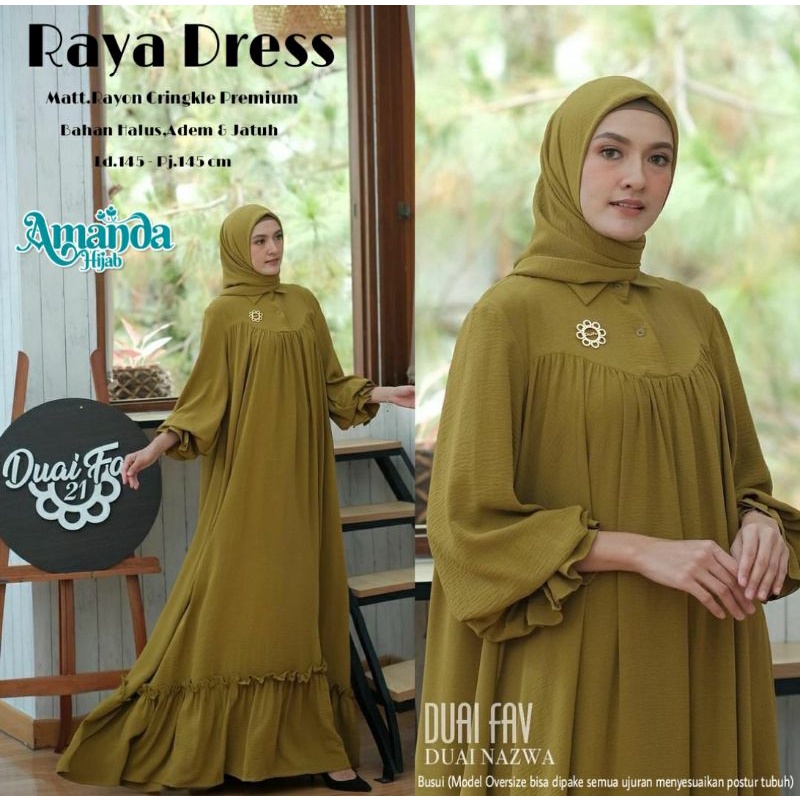 Raya Dress bahan Crinkle Premium by Amanda (jumbo)