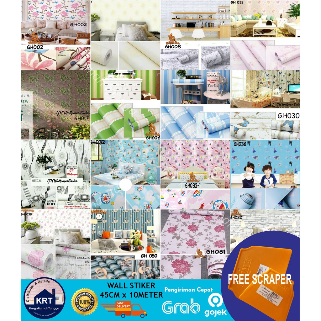 4 COD 45CMx10M Pusat Wallpaper Sticker  Dinding Motif  