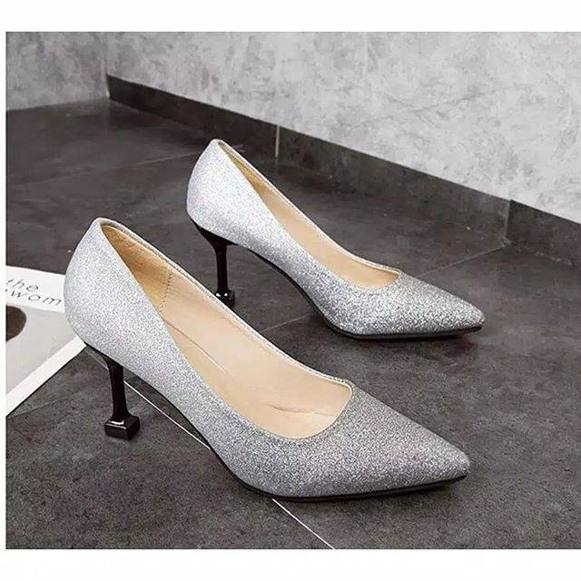 gradasi gradation bunglon holografik grafiti glitter ombre heels sequin metalik motek party shoes
