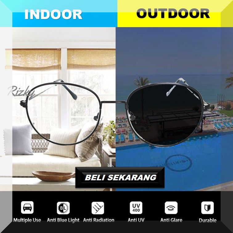 COD READY (810RIZKY.ID) Kacamata minus photocromic/kacamata antiradiasi/kacamata fashion