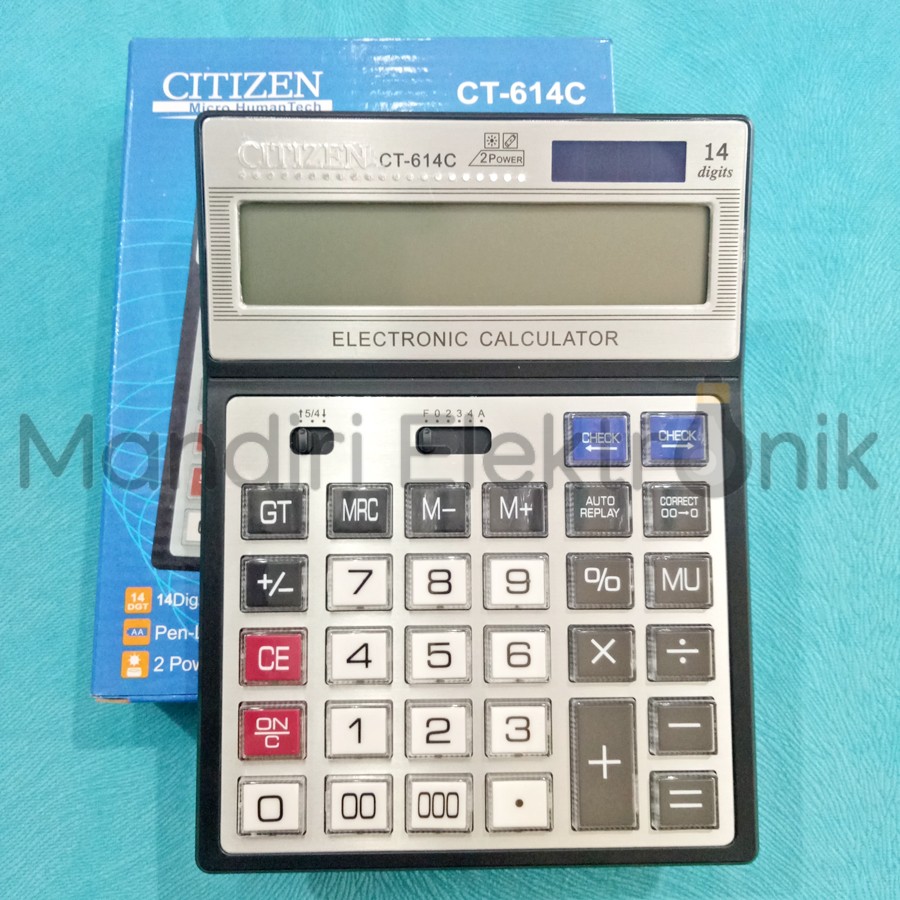 Kalkulator Citizen CT-614C 14 Digit 2 Power Kalkulator Besar