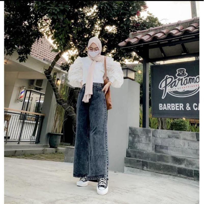 M.H store|| Kulot Jeans snow ukuran jumbo