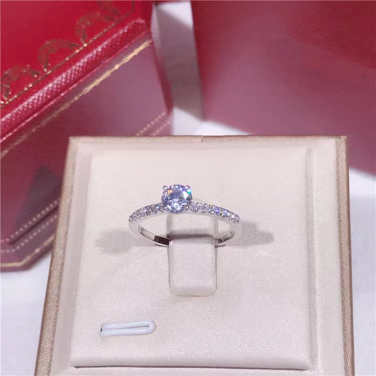 Cincin Titanium Anti Karat Wanita Emas Perak Berlian Perhiasan - Cincin Berlian Imitasi Perhiasan Wanita