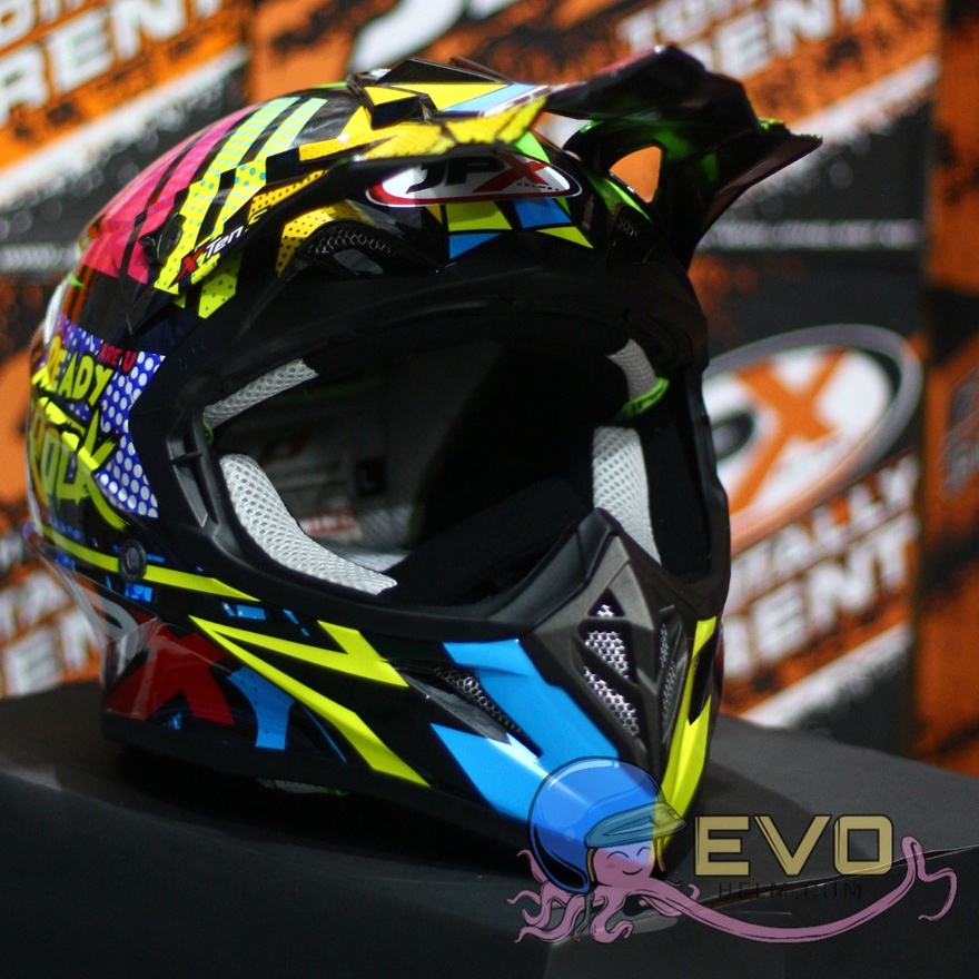 HELM JPX CROSS_FOX1 SERI X10 - SUPER BLACK GLOSS + GOOGLE SNAIL (ONGKIR 2 KG) HELM JPX X10 READY TO ROCK JPX CROSS X10 SUPERBLACK HELM JPX TERBARU