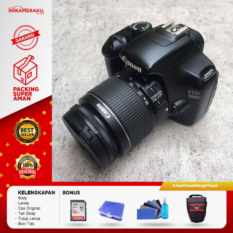 (Kamera Video) DSLR Canon 1100D Siap Pakai Banyak Bonus