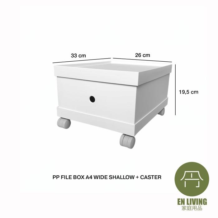 

EN LIVING PP File Box WIDE SHALLOW + Lid + Caster / Box File / Kotak Best Seller
