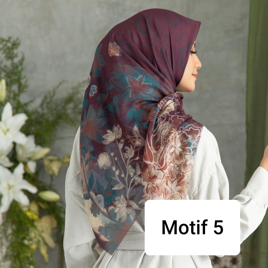 Segiempat Motif Instan Resleting Dagu / Hijab Zipper Motif Segiempat Instan