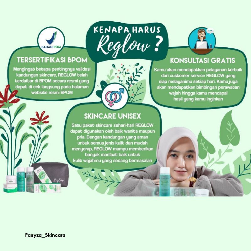 Paket Cream Skincare Kit Acne Pemutih Pria Wanita BPOM Reglow Glowing Skincare Routine | Tas nindhy Moonzaya