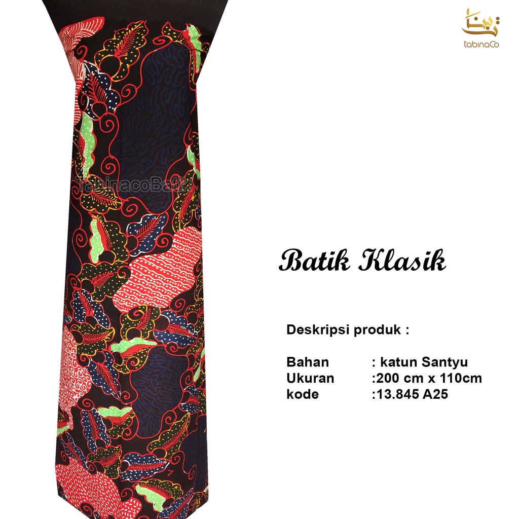 kain batik tulis madura motif merah hitam