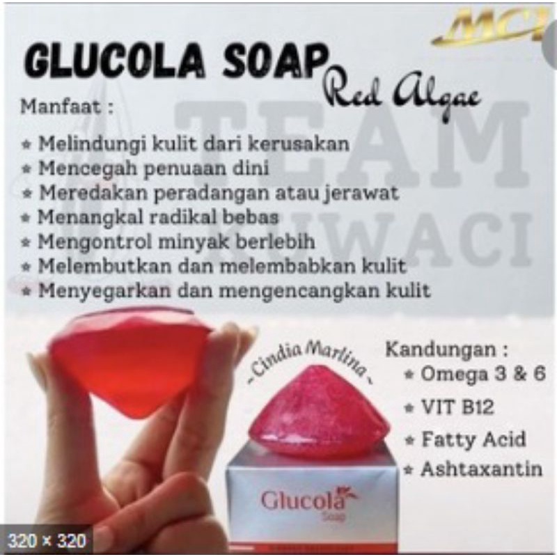 Glucola soap red algae / sabun glucola MCI original