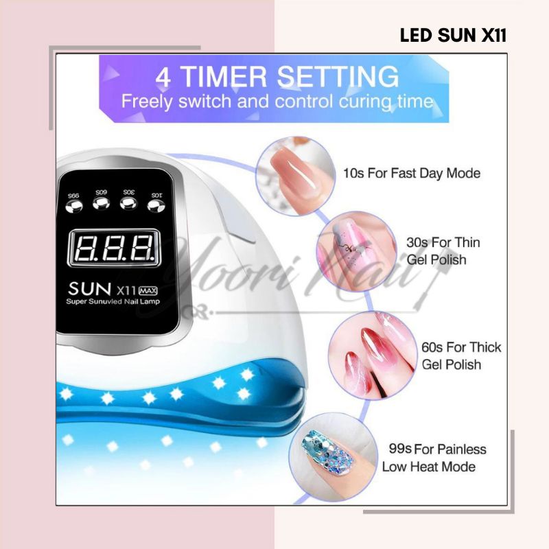 LED SUN X11 MAX 280W uv led nail dryer pengering kutek gel led lamp