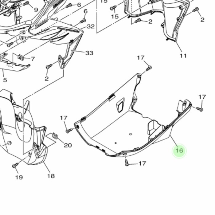 OTOMOTIF AKSESORIS MOTOR RJ1058 COVER LOWER UNDER KOLONG XEON GT 125