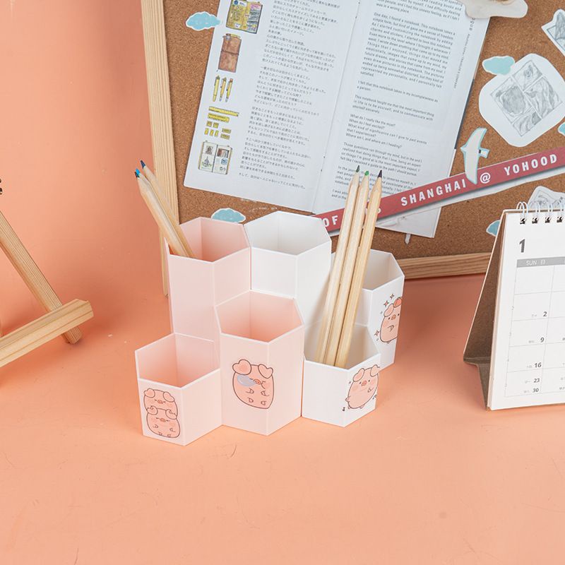 

kotak pensil tempat alat tulis prisma motif babi pig