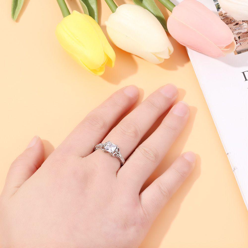 Preva Cincin Berlian Anniversary Ulang Tahun Wanita Fashion Kesederhanaan925 Sterling Silver