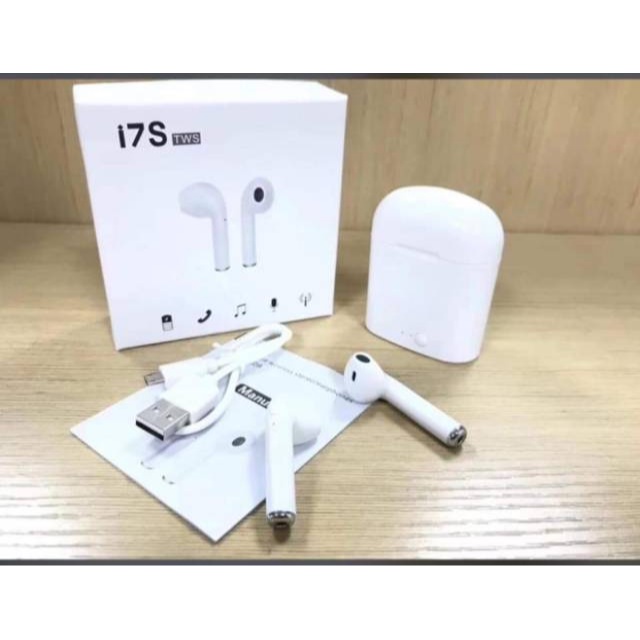 i7s EARPHONE HEADSET BLUETOOTH I7S TWS ORI 99 PAIR 1 1 - Putih