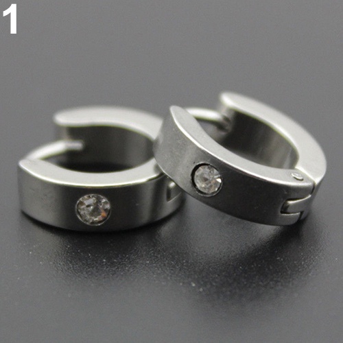 Anting Stud Hoop Bahan Stainless Steel Gaya Punk Gothic Untuk Pria Dan Wanita