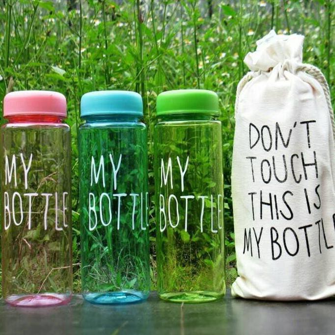 MY BOTTLE BENING WARNA / Botol Minum MY BOTTLE + Pouch B-03 new - Hitam