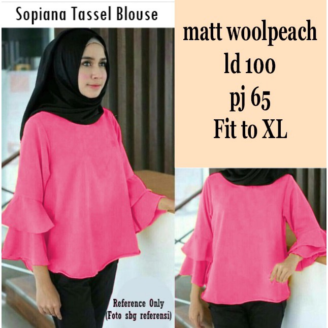 [Sopiana Varian Warna NI] Blouse Wanita Wollpeach Kuning/Tosca/Maroon/Pink/Navy